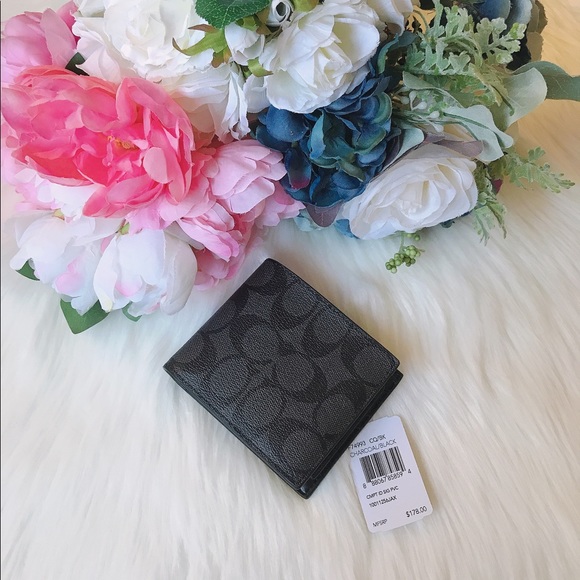 Coach Men’s Compact ID Signature Wallet F74993 - Picture 3 of 6